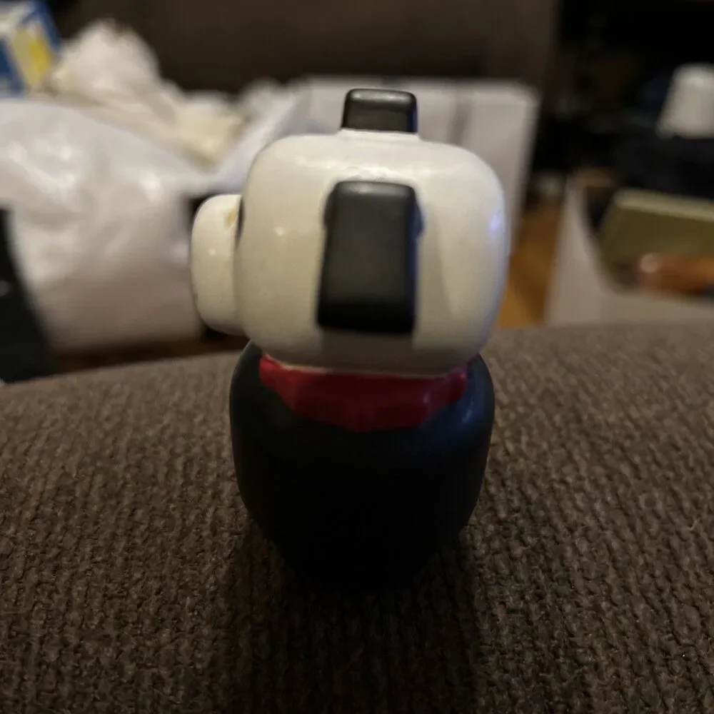 Vintage Fisher Price Little People Black & White Dog Lucky with Red Collar